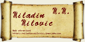 Miladin Milović vizit kartica
